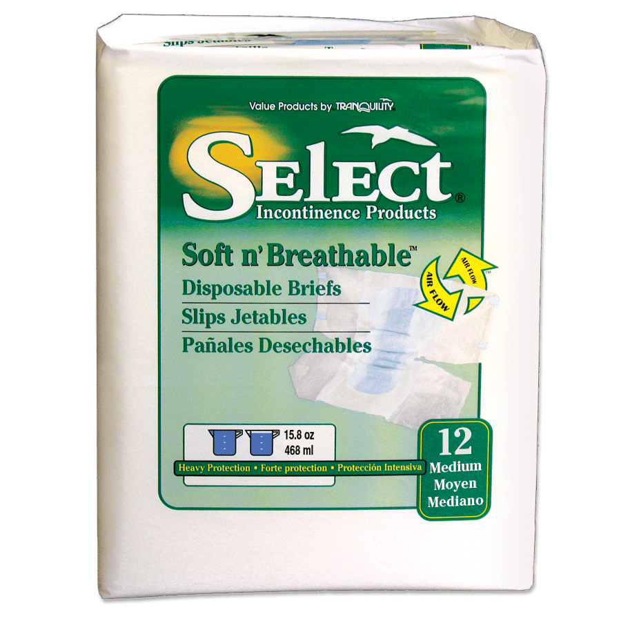 Select Soft N' Breathable Disposable Adult Diapers with Tabs, Heavy