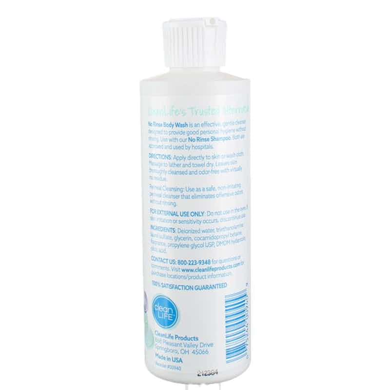 CleanLife No Rinse Body Wash, 3542297-EA1, 8 oz., Bottle
