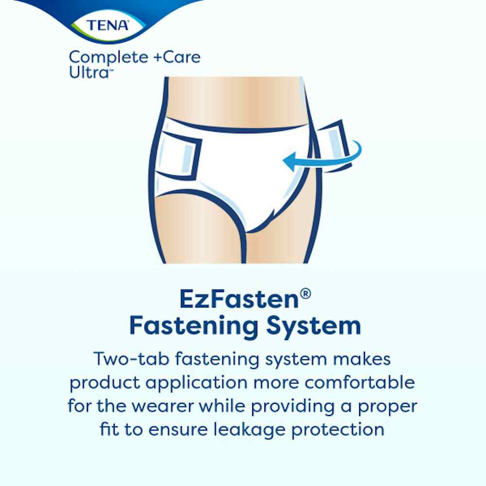 TENA Complete +Care Incontinence Adult Diapers, Moderate Absorbency, FAB