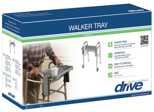 Drive Walker Tray with Cup Holders