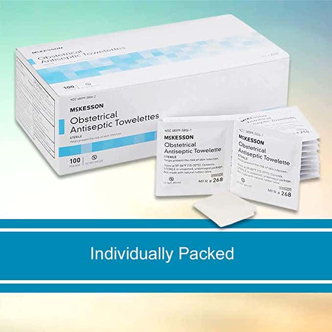 McKesson Obstetrical Antiseptic Towelettes, Benzalkonium Chloride