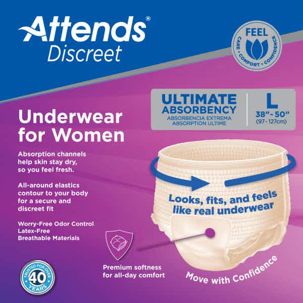 Attends Discreet Pull-Up Underwear for Women