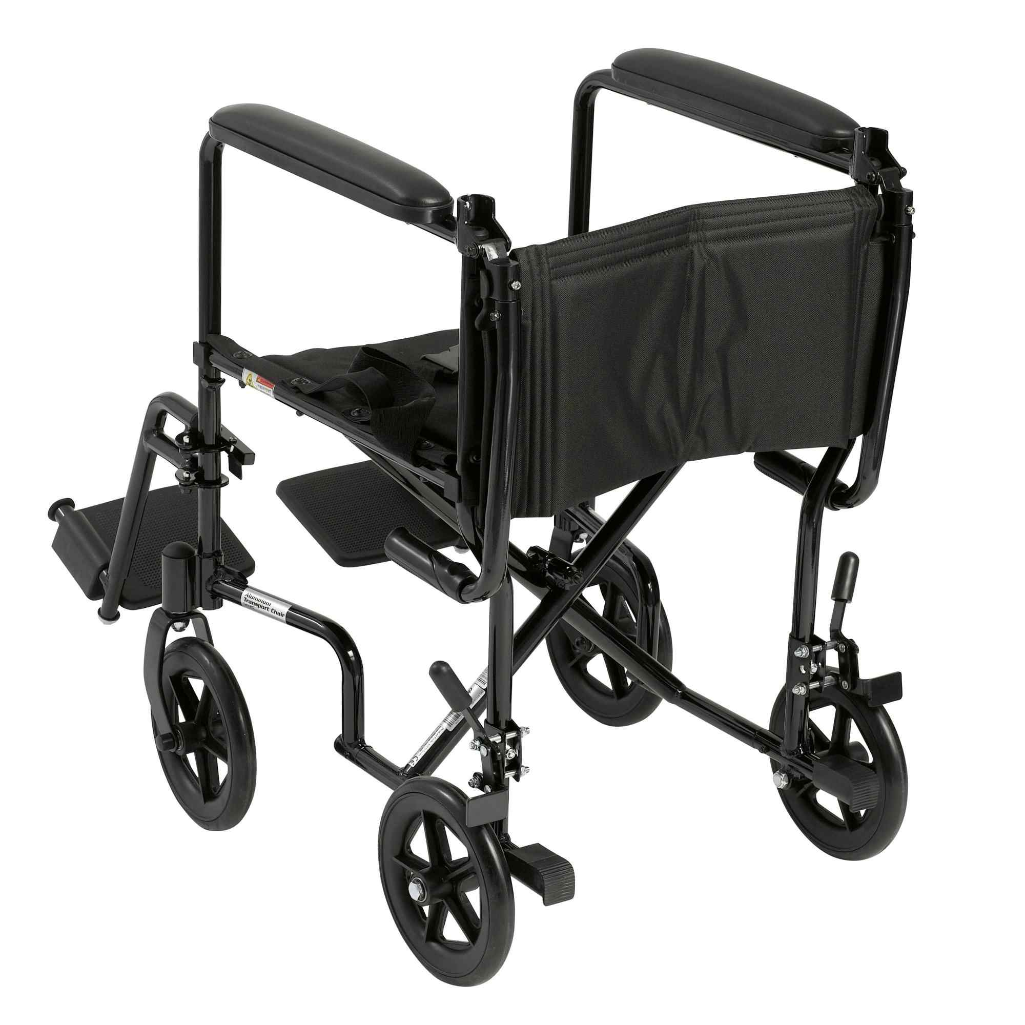Drive Lightweight Black Transport Wheelchair, ATC17-BK-EA1, 1 Chair