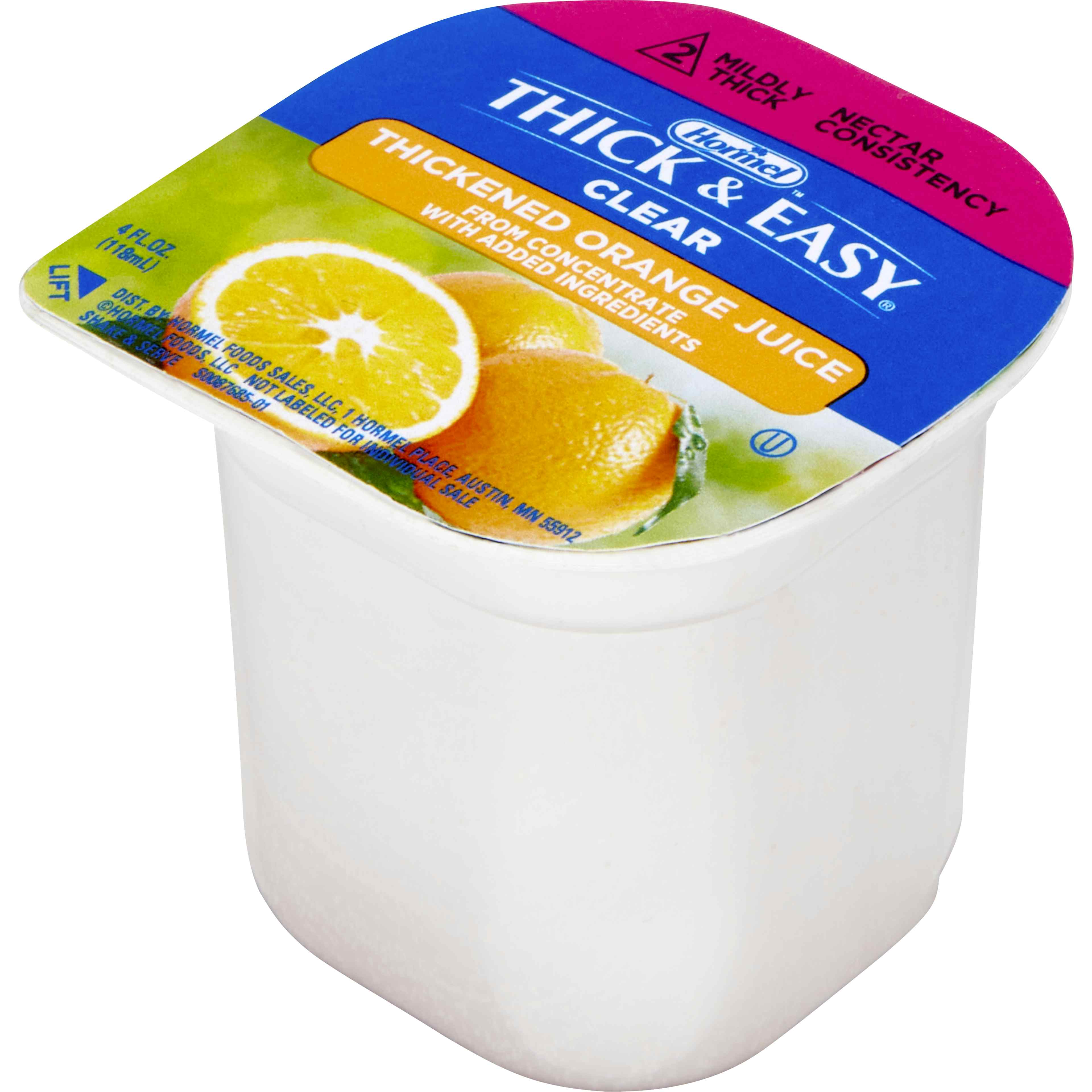 Thick & Easy Ready to Use Thickened Beverage, Orange Juice Flavor, 4 oz., Portion Cup