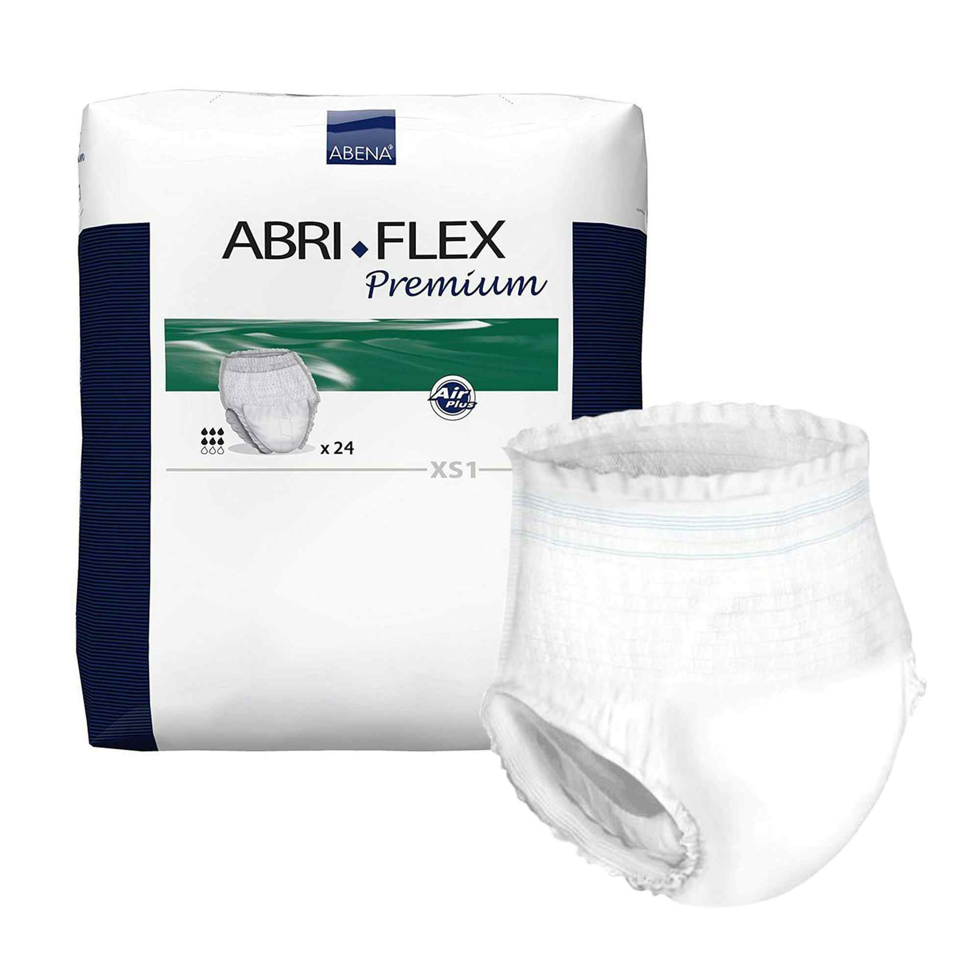 Abri-Flex Premium XS1 Unisex Adult Disposable Pull On Diaper, Moderate Absorbency, 1000003163, X-Small (17.5-27.5") - Bag of 24