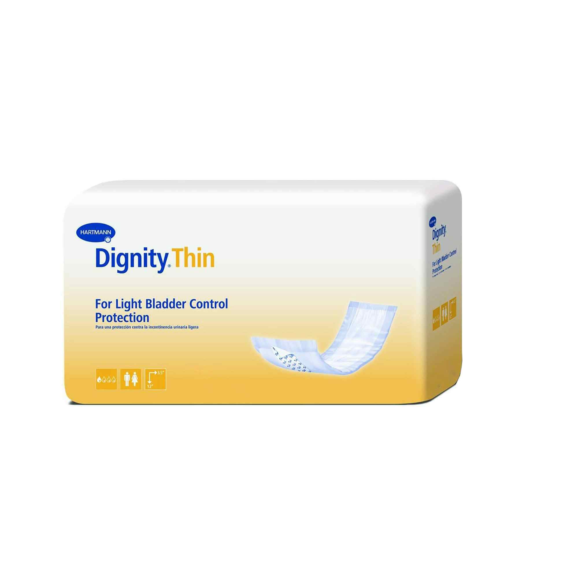 Dignity Thin Adult Unisex Disposable Bladder Control Pad, Light Absorbency, 30054-180, White - One Size Fits Most - Pack of 45