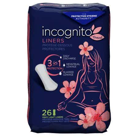 incognito by Prevail Panty Liner, Light Absorbency, PVH-626, Bag of 26