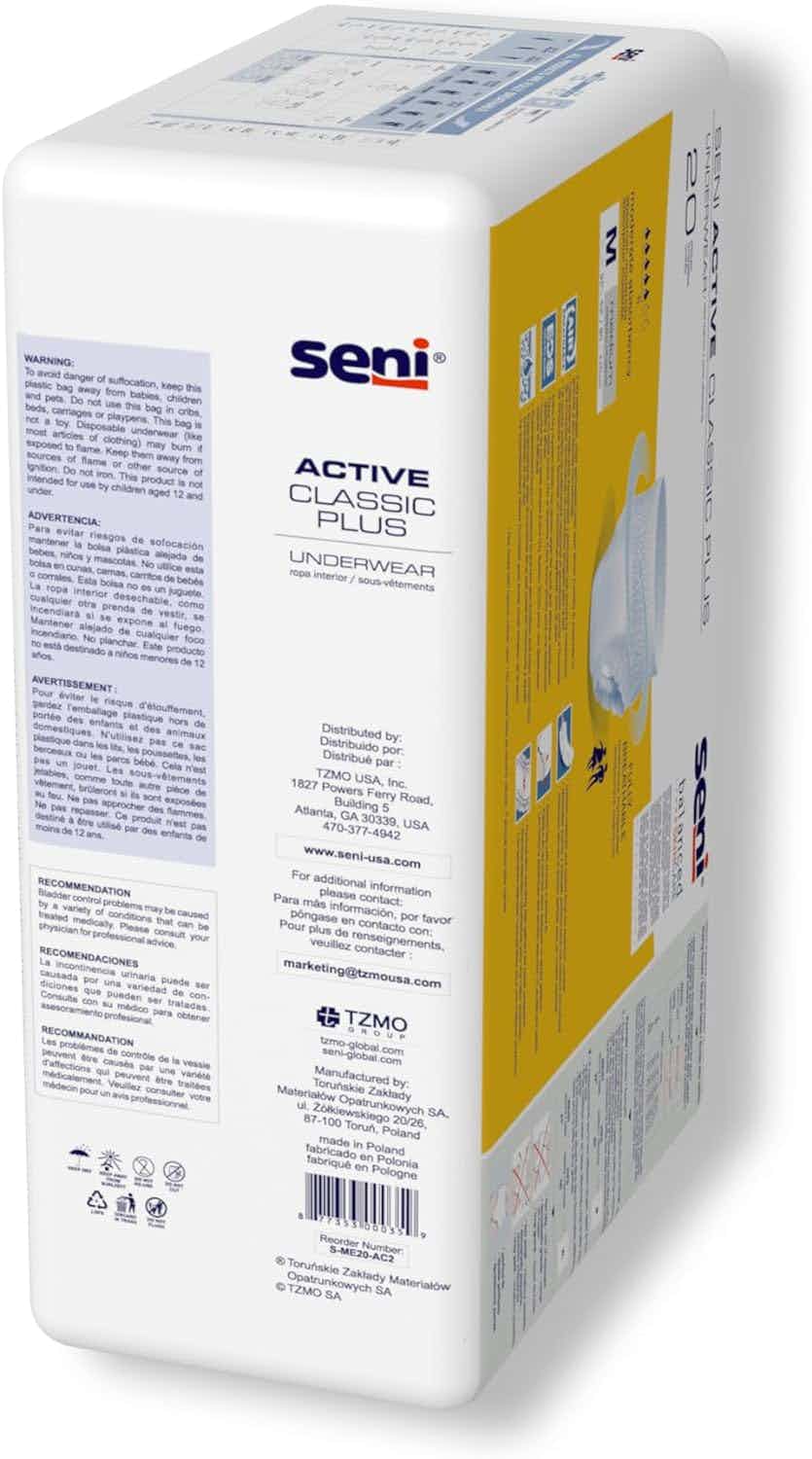 Seni Active Classic Plus Pull-up Underwear, Moderate Absorbency