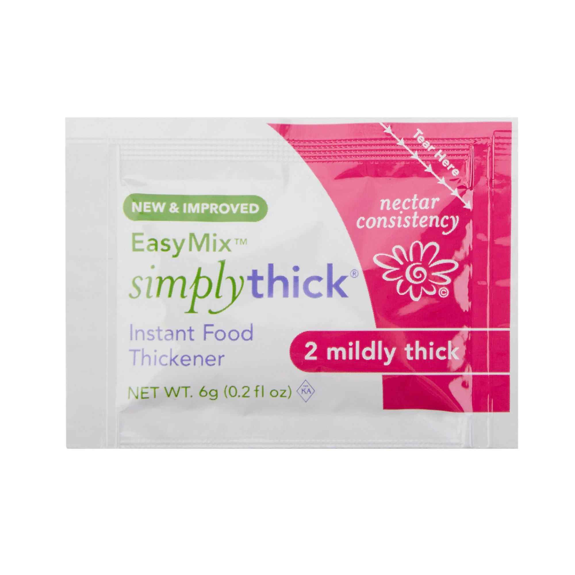 SimplyThick Easy Mix Instant Food Thickener, Packet, 6 gram, Unflavored