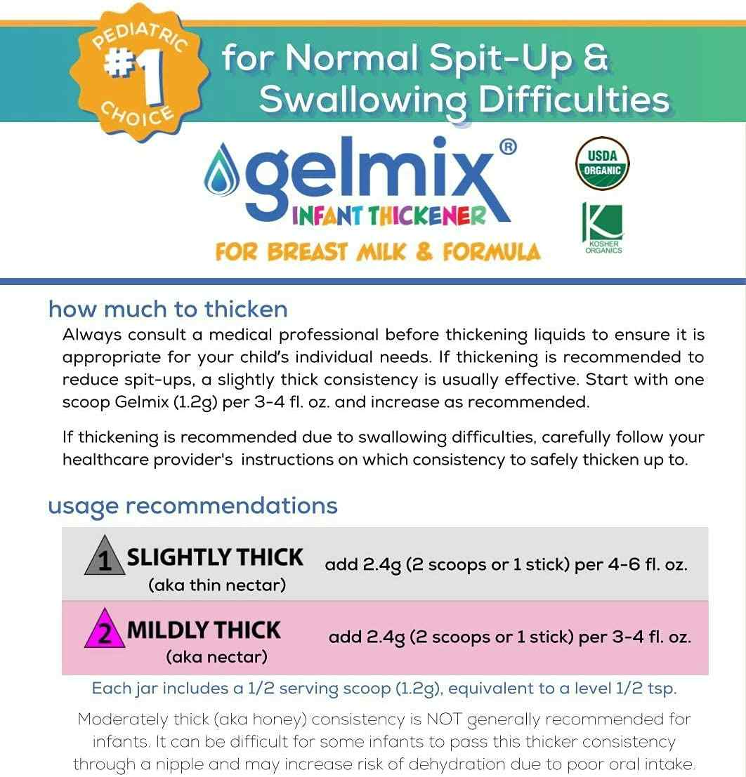 Gelmix Infant Thickener for Breast Milk & Formula, 4.4 oz.