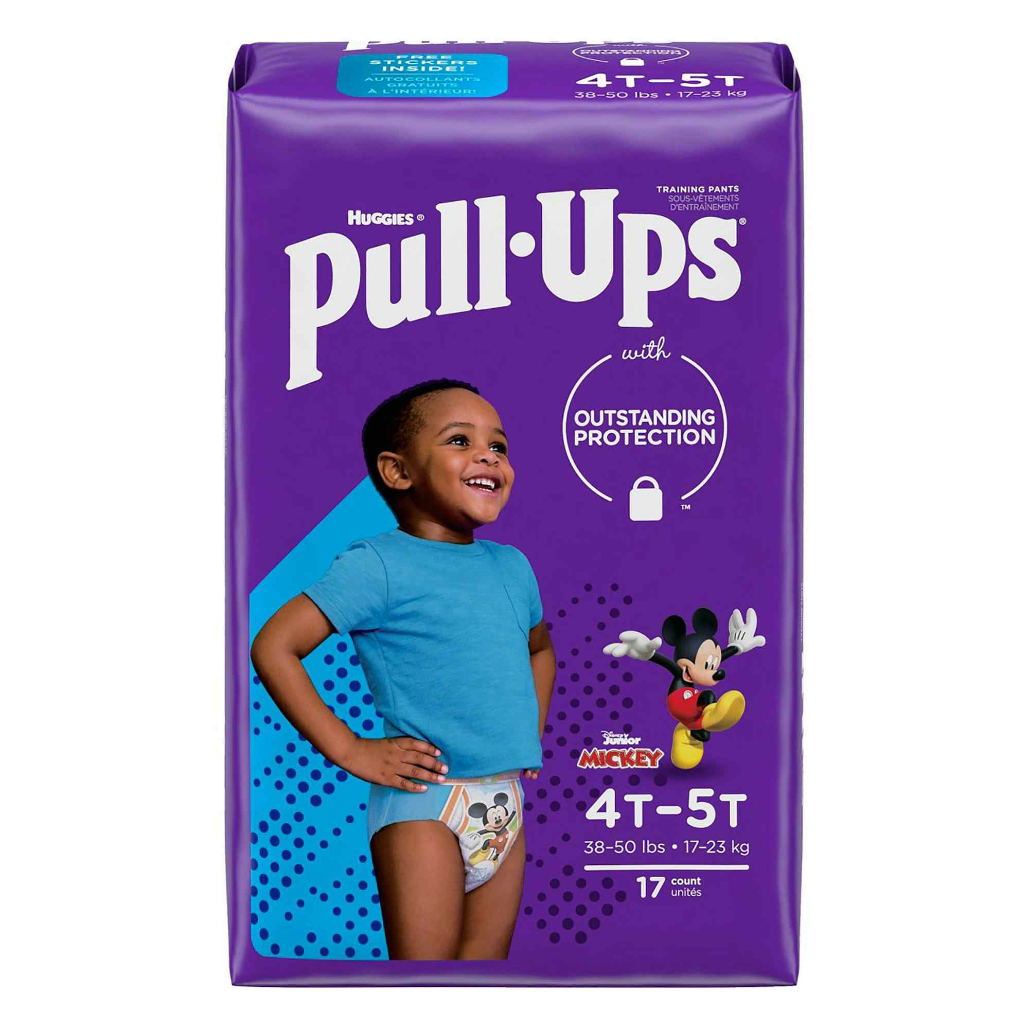 Huggies Boys Pull-Ups with Outstanding Protection, Moderate Absorbency, 51358, 4T-5T (38-50 lbs) - Case of 68 (4 Packs)