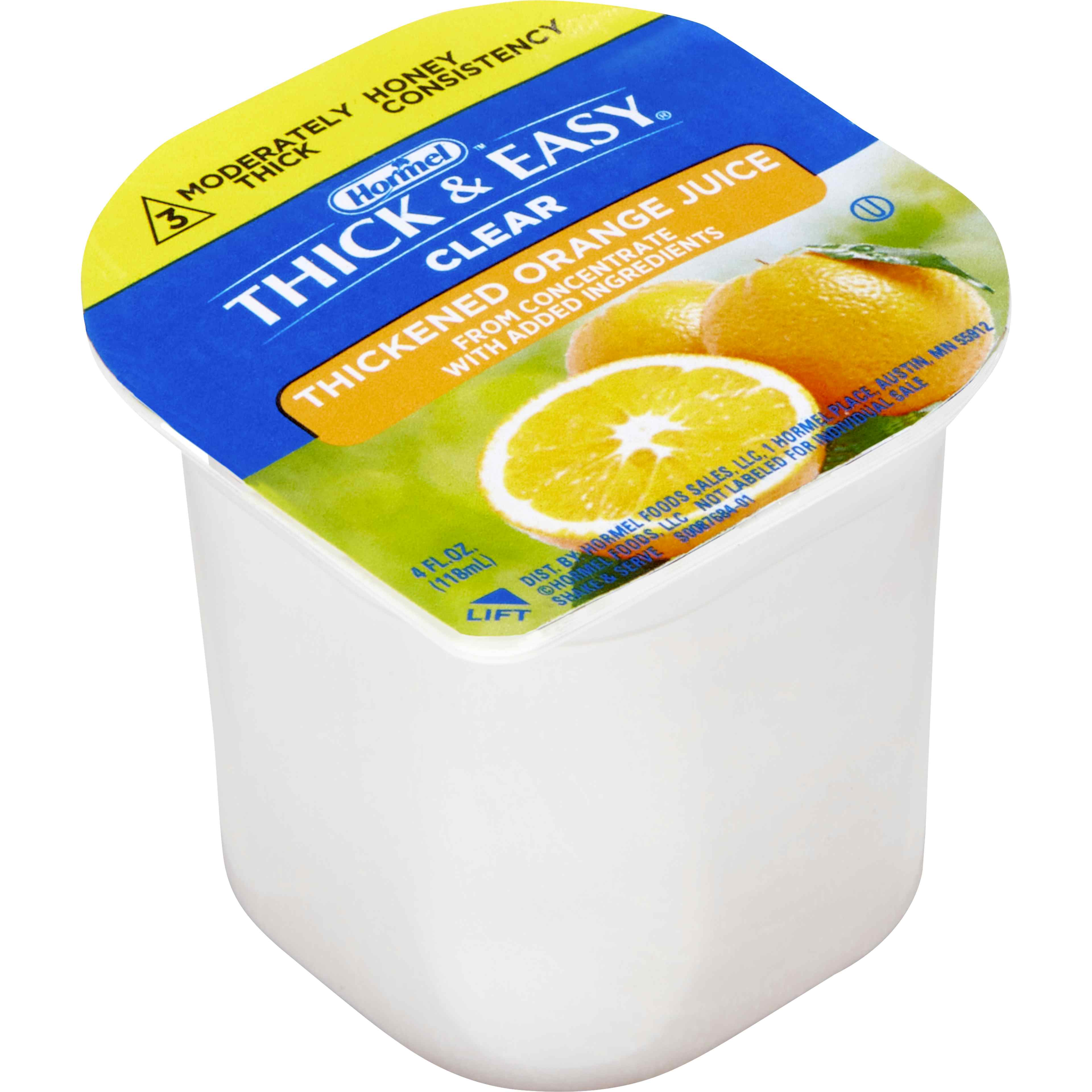 Hormel Thick & Easy Clear Thickened Beverage, Honey Consistency, Moderately Thick, Orange Juice