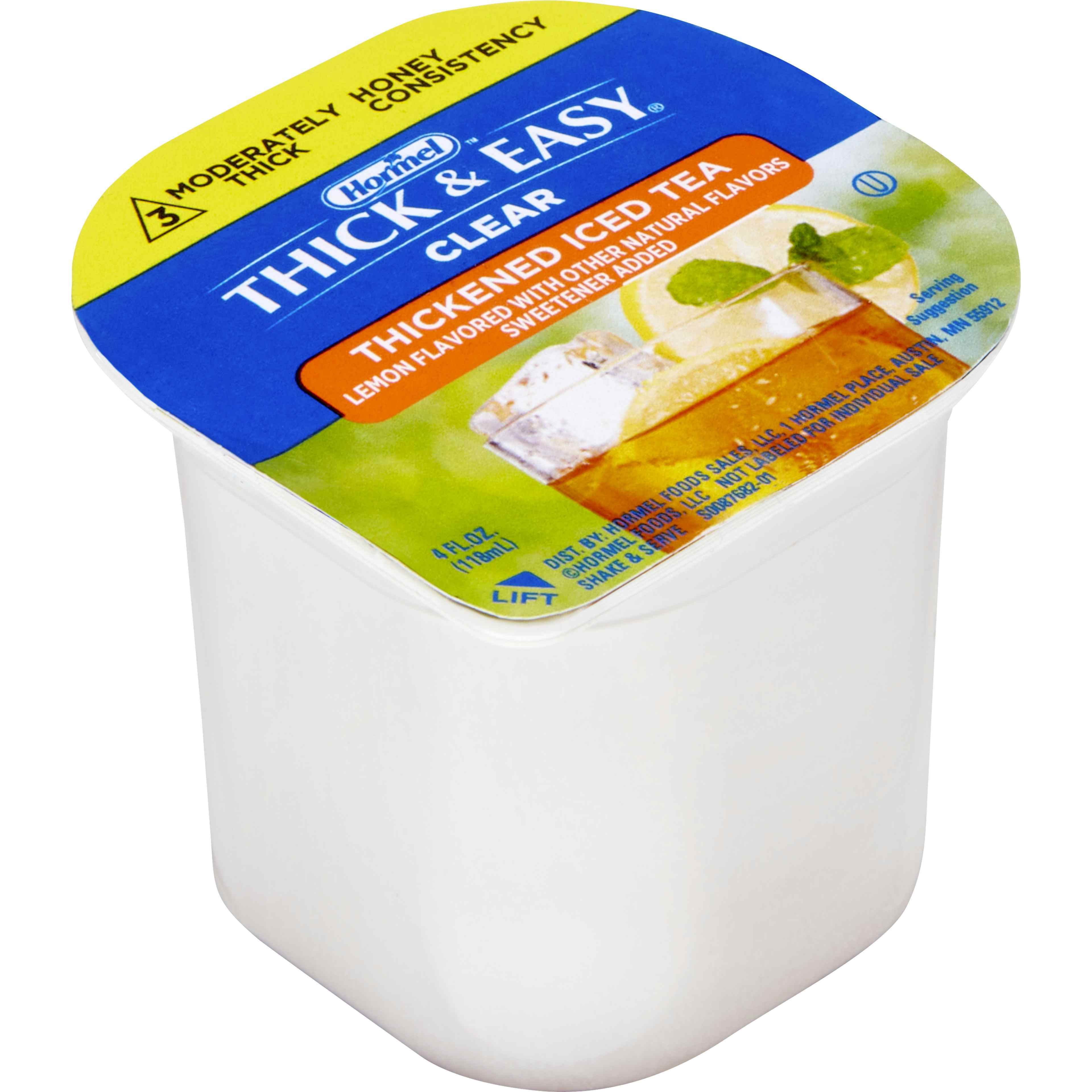 Hormel Thick & Easy Clear Thickened Beverage, Honey Consistency, Moderately Thick, Iced Tea
