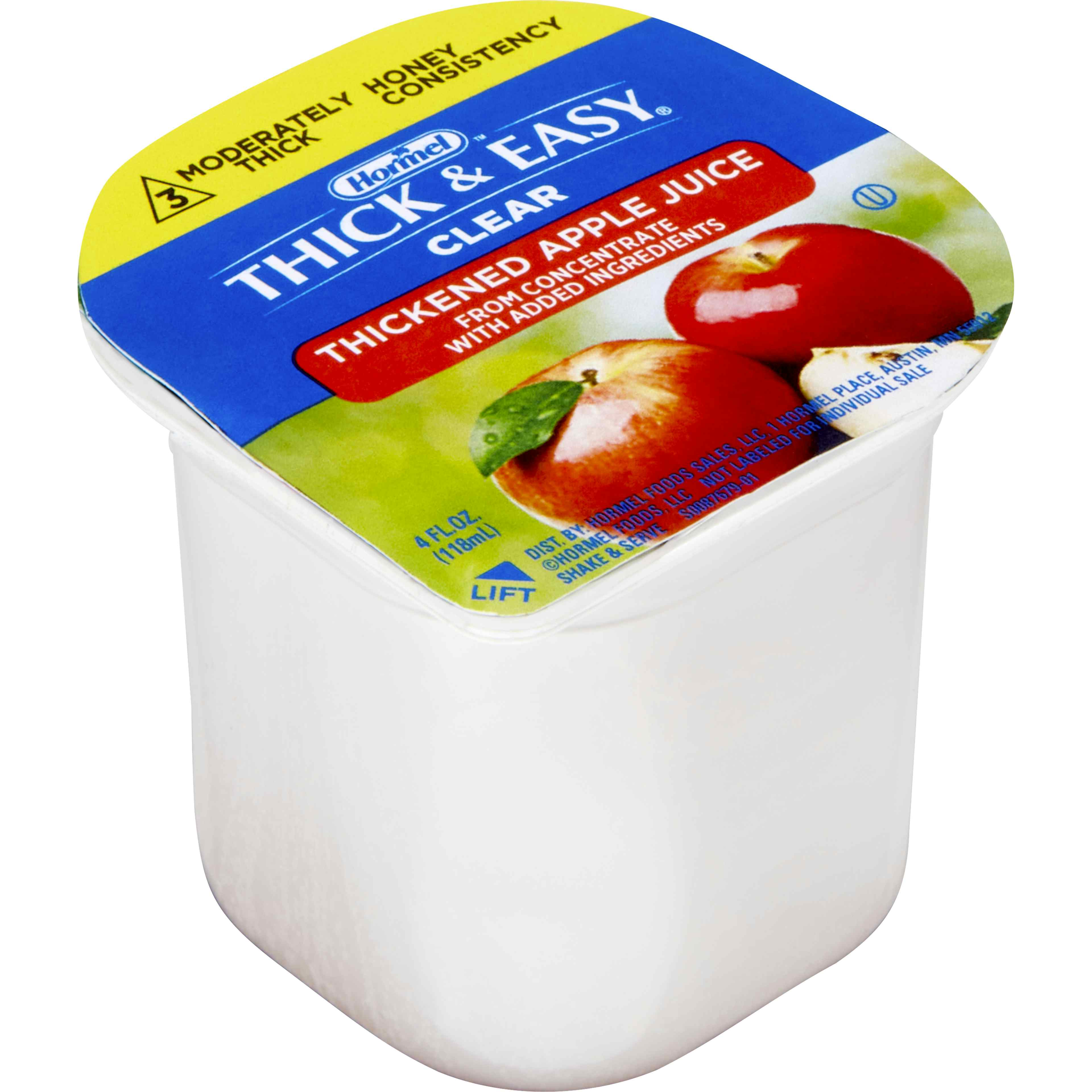 Hormel Thick & Easy Clear Thickened Beverage, Honey Consistency, Moderately Thick, Apple Juice