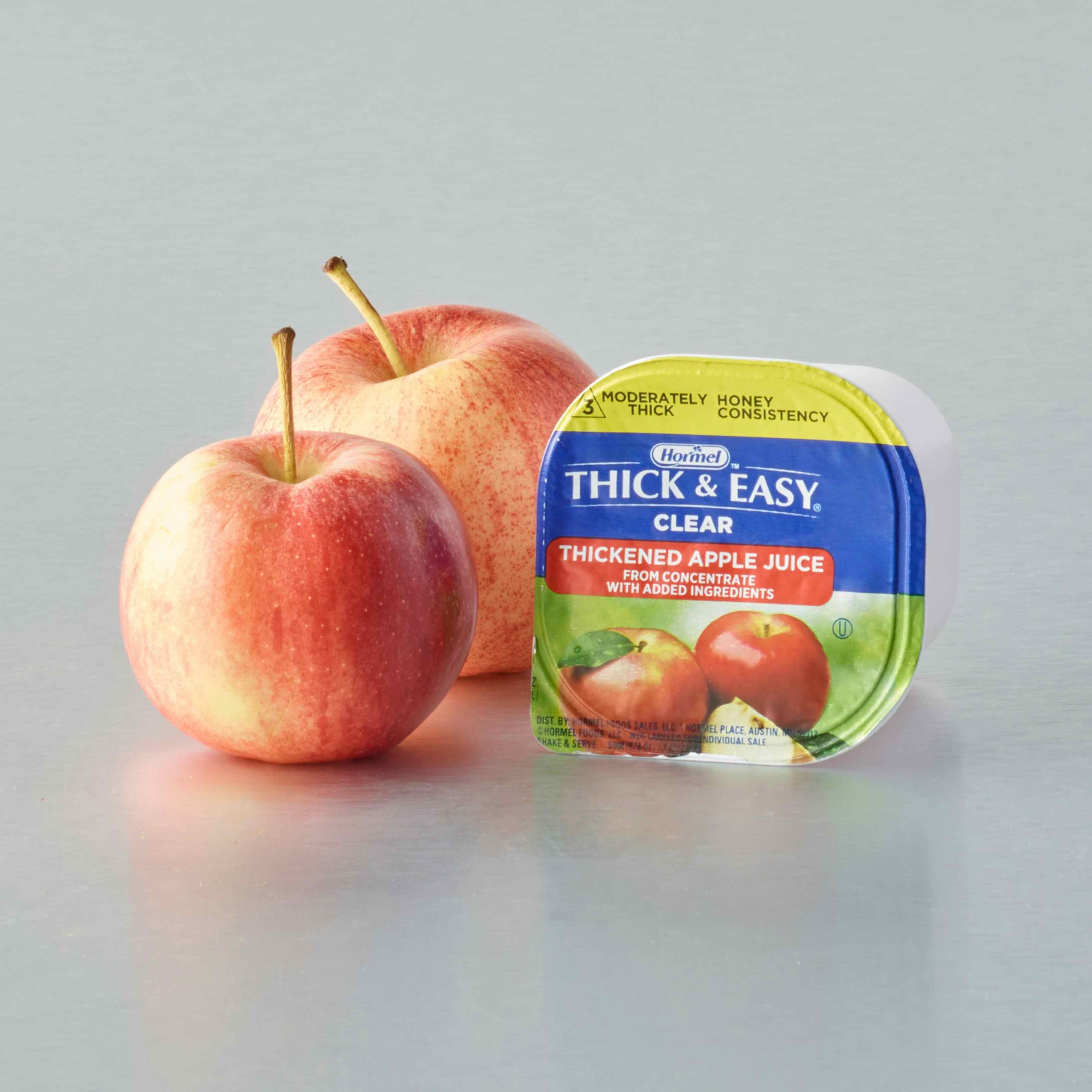 Hormel Thick & Easy Clear Thickened Beverage, Honey Consistency, Moderately Thick, Apple Juice