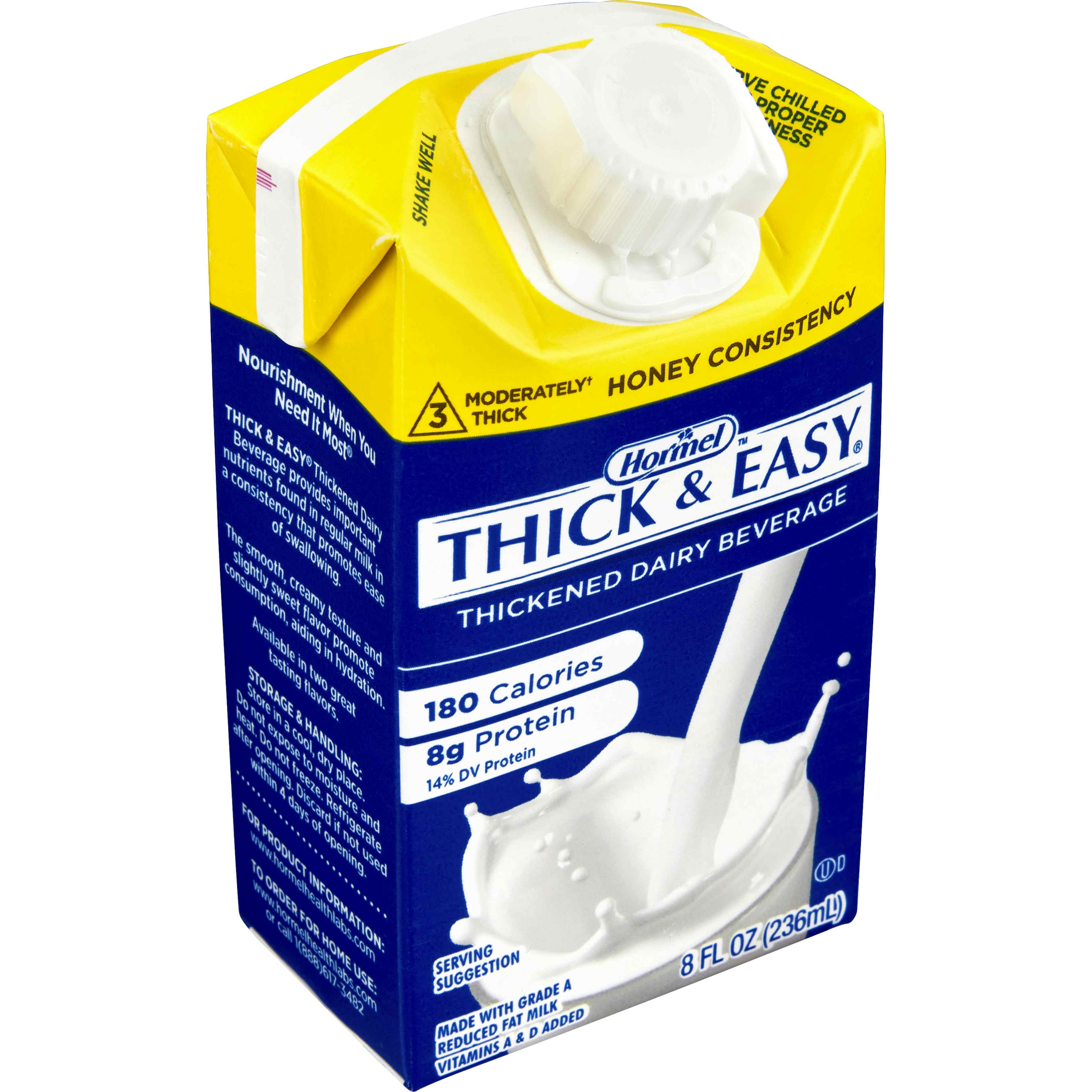 Hormel Thick & Easy Thickened Dairy Beverage, Honey Consistency, Moderately Thick