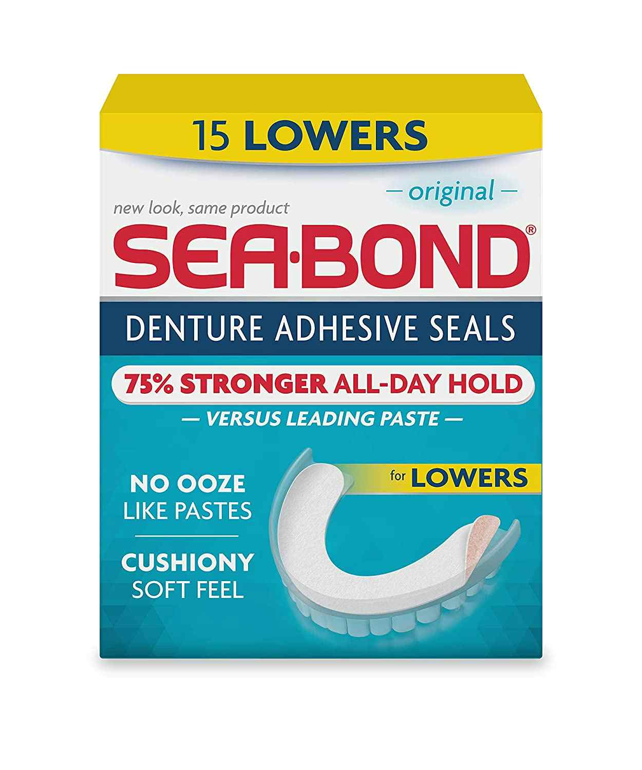 Sea-bond Denture Adhesive Wafers, 01150900163, Lower - Box of 15