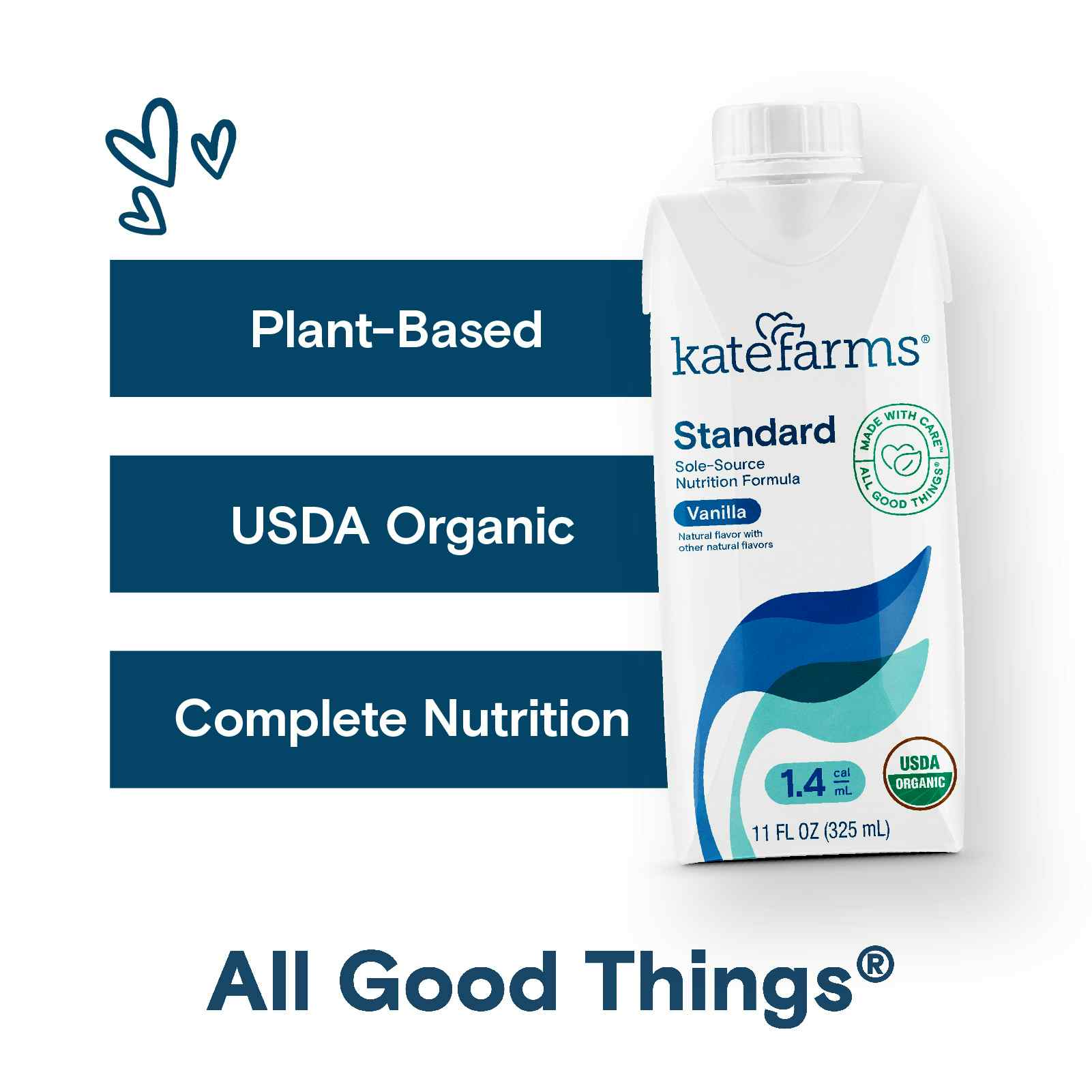 Kate Farms Standard 1.4 Sole-Source Nutrition Formula, Vanilla, 11 oz.
