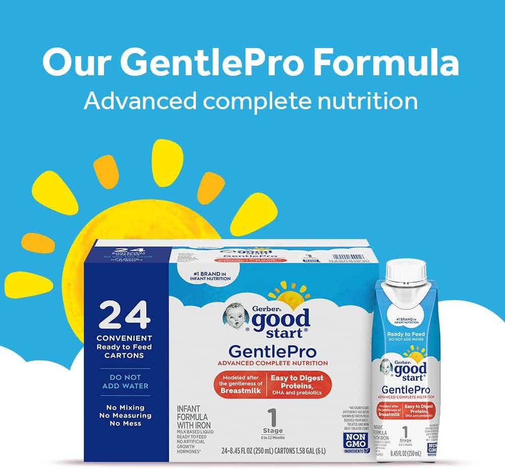 Gerber GoodStart Gentle For Complete Nutrition & Advanced Comfort Prebiotics Infant Formula with Iron, 8.45 oz.