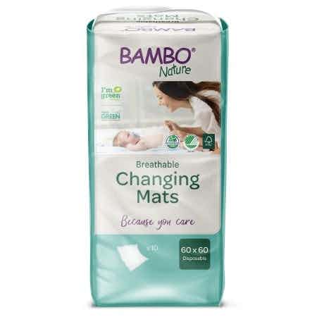 Bambo Nature Breathable Changing Mats, Light Absorbency, 1000019471, Case of 80 (8 Bags)