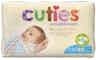 Cuties Complete Care Diapers with Tabs, Heavy Absorbency, CCC00, Size N (0-10 lbs) - Case of 160 (4 Bags)