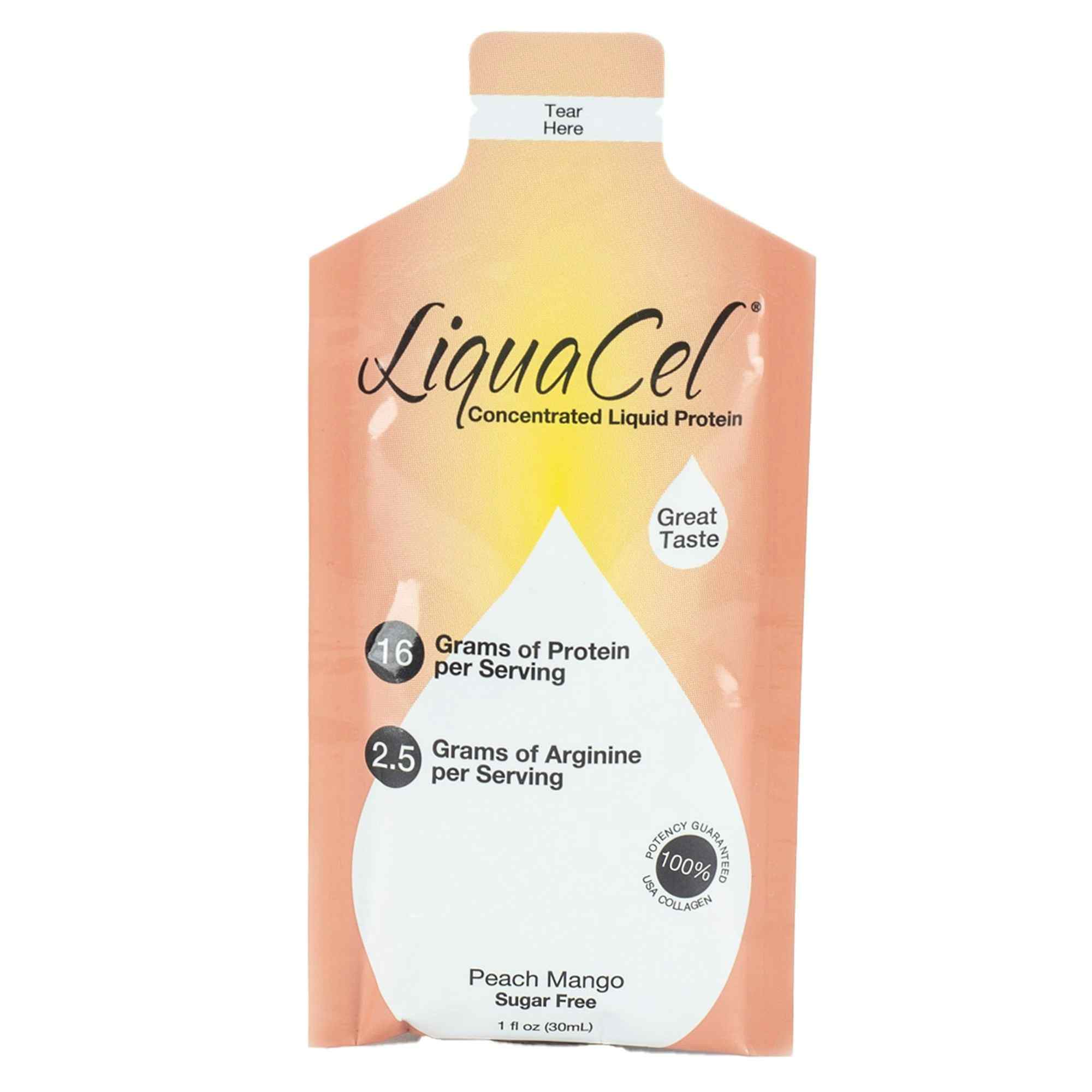 Liquacel Concentrated Liquid Protein Supplement, Peach Mango, 1 oz., GH-86, Case of 100