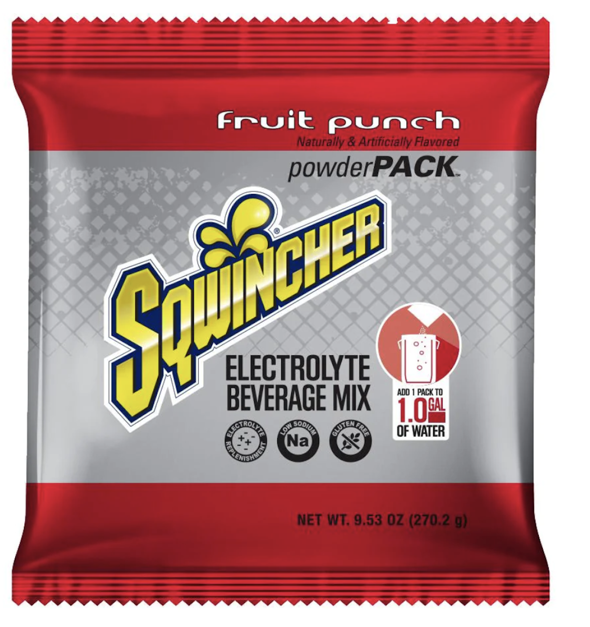 Sqwincher PowderPack Professional Grade Hydration Electrolyte Replenishment Drink Mix, Assorted Flavors, 9.53 oz., X384-MC600, Box of 20