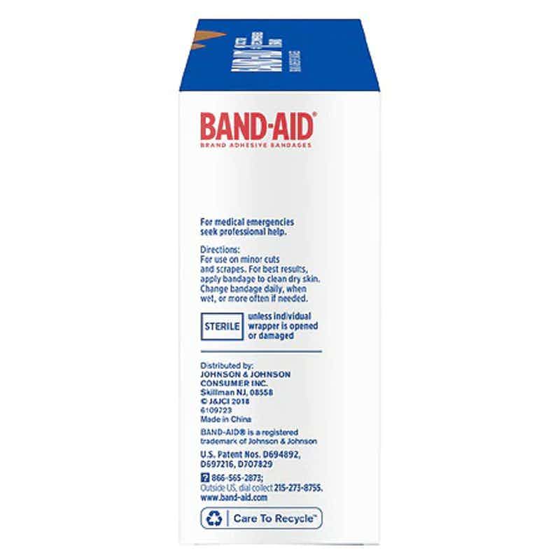 Band-Aid Adhesive Bandage, Flexible Fabric, Assorted,115078, Box of 100