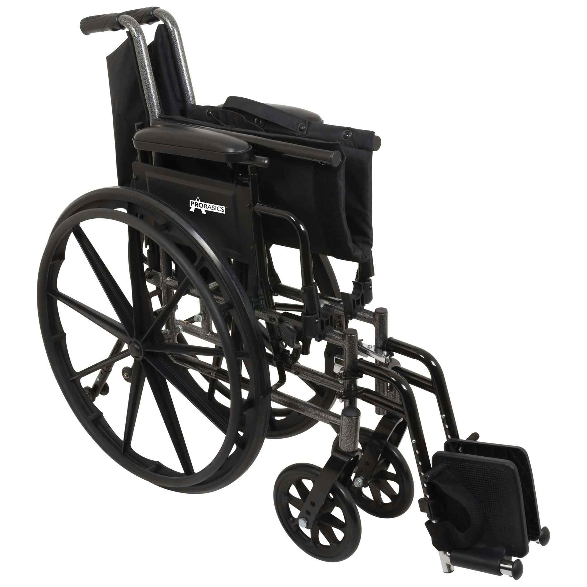 PMI ProBasics K3-Lite Wheelchair, Flip-Up Height Adjustable Desk Arms, Swing-Away Footrests, WC31616DS, 16" - 1 Each