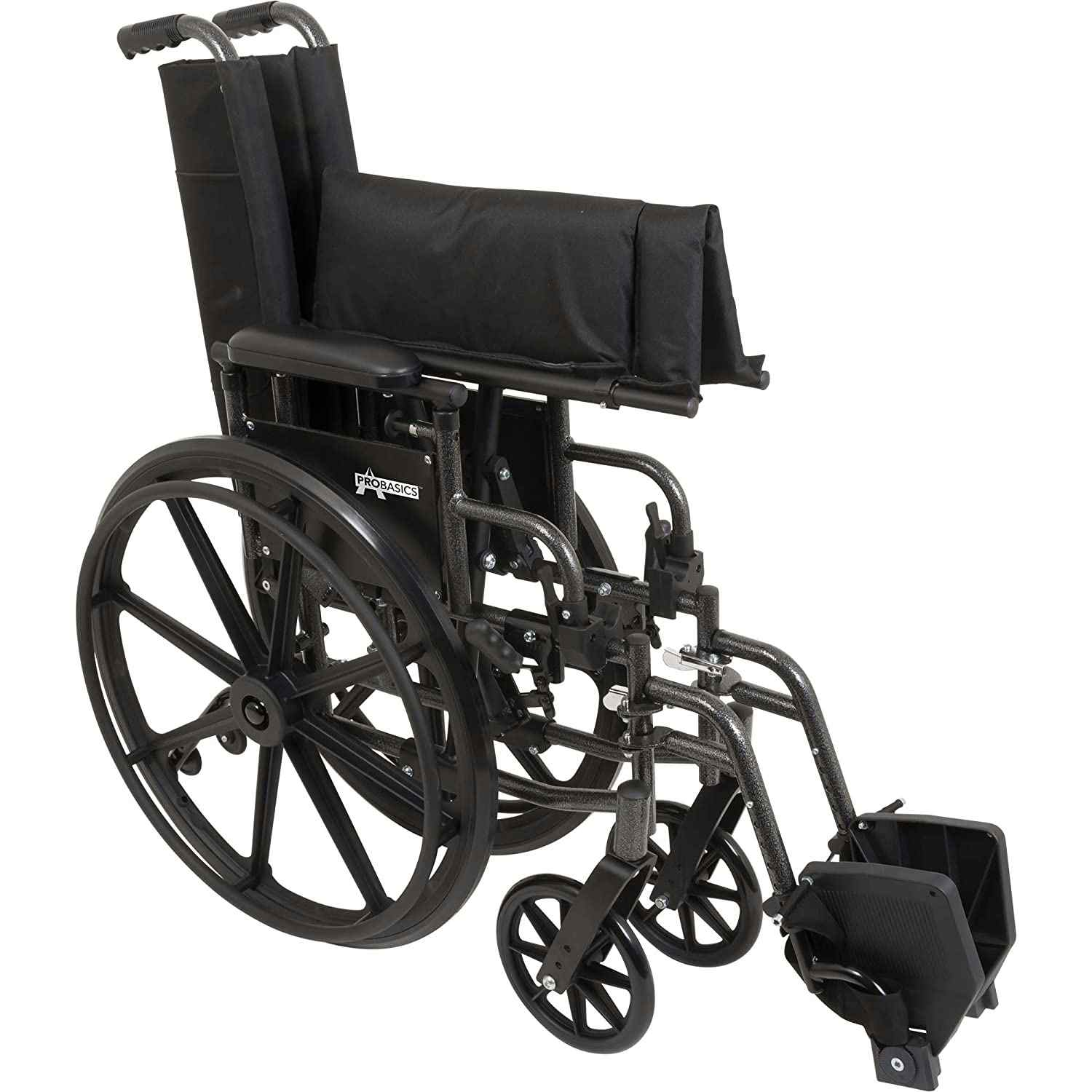 ProBasics K4 High Strength Wheelchair, Lightweight, Flip-back Padded Armrests, Swing-Away Footrests, WC41616DS, 16" - 1 Each