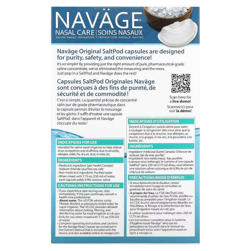 Navage SaltPod Saline concentrate Capsules, 145828, 1 Each
