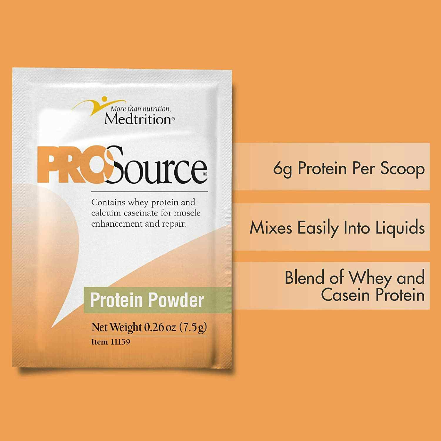 ProSource Protein Powder, Unflavored, Individual Packets, 11169, Case of 100