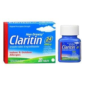 Claritin 24-Hour Indoor and Outdoor Allergy Tablet, 20 Tablets, 041100080189, 1 Each