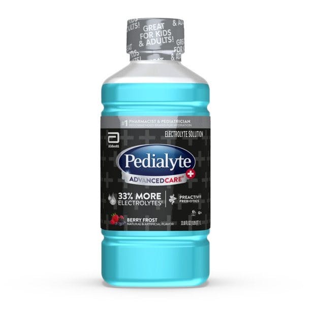 Pedialyte AdvancedCare Plus Electrolyte Drink, Berry Frost, 66641, Case of 4