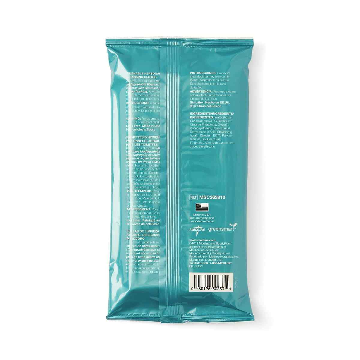 ReadyFlush Flushable Personal Cleansing Wipes, MSC263810H, Scented