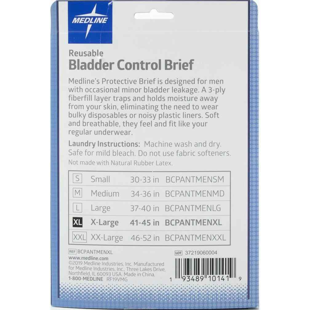 Medline Reusable Bladder Control Briefs for Men, Light Absorbency