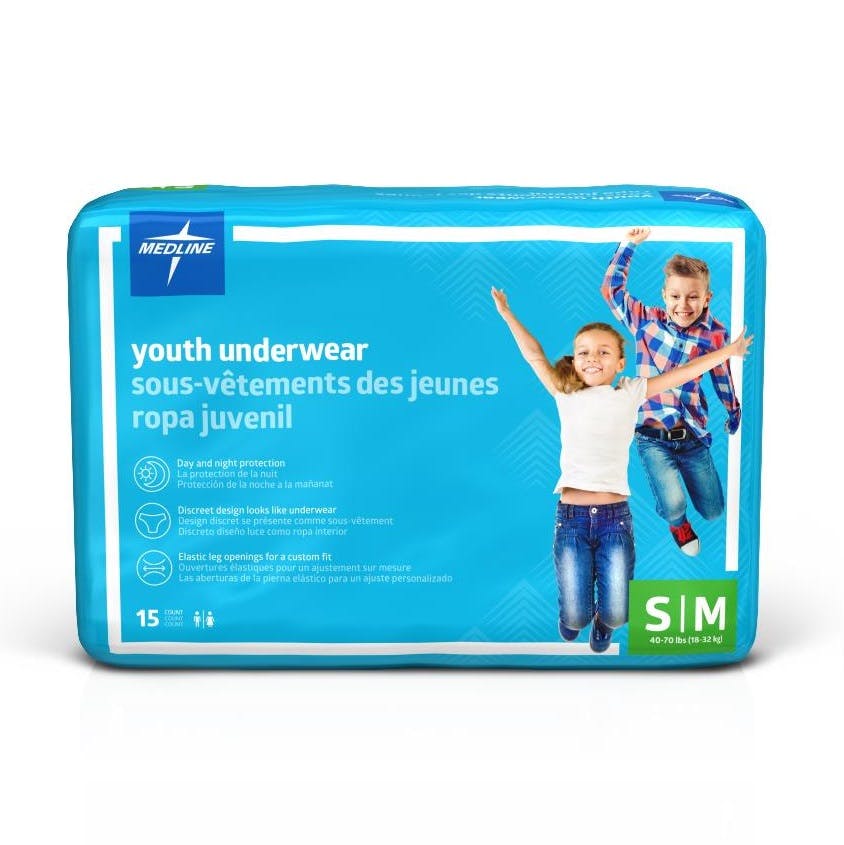 Medline Youth Protective Underwear, Heavy Absorbency