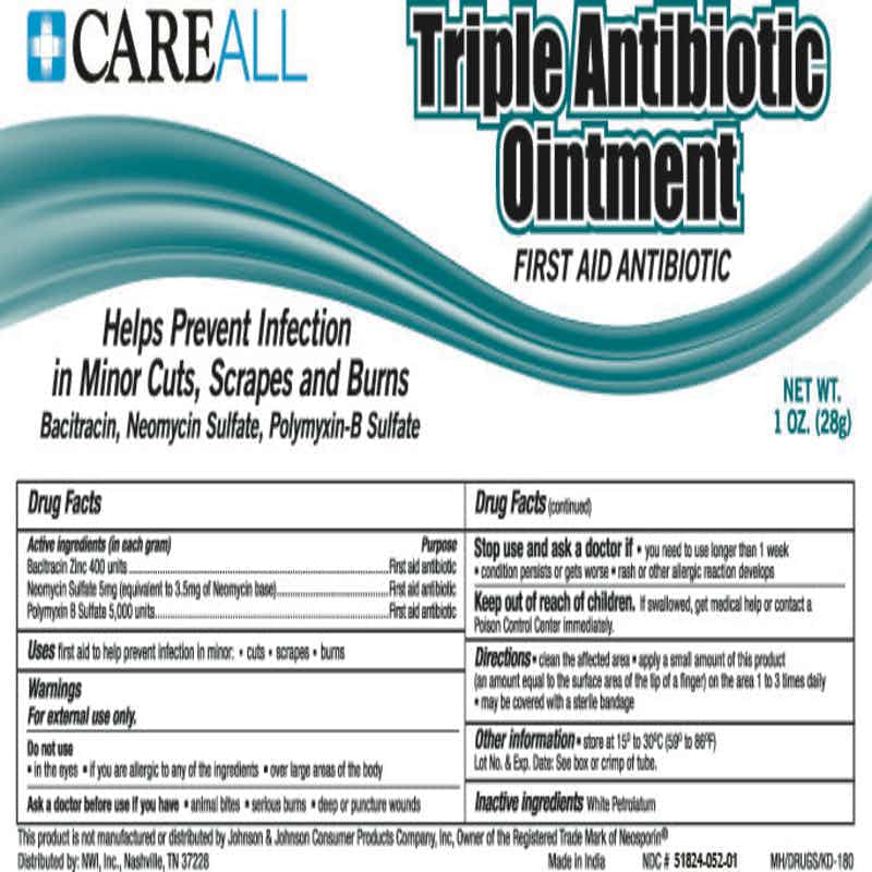 CareALL Bacitracin First Aid Antibiotic, 1 oz., Drug Facts