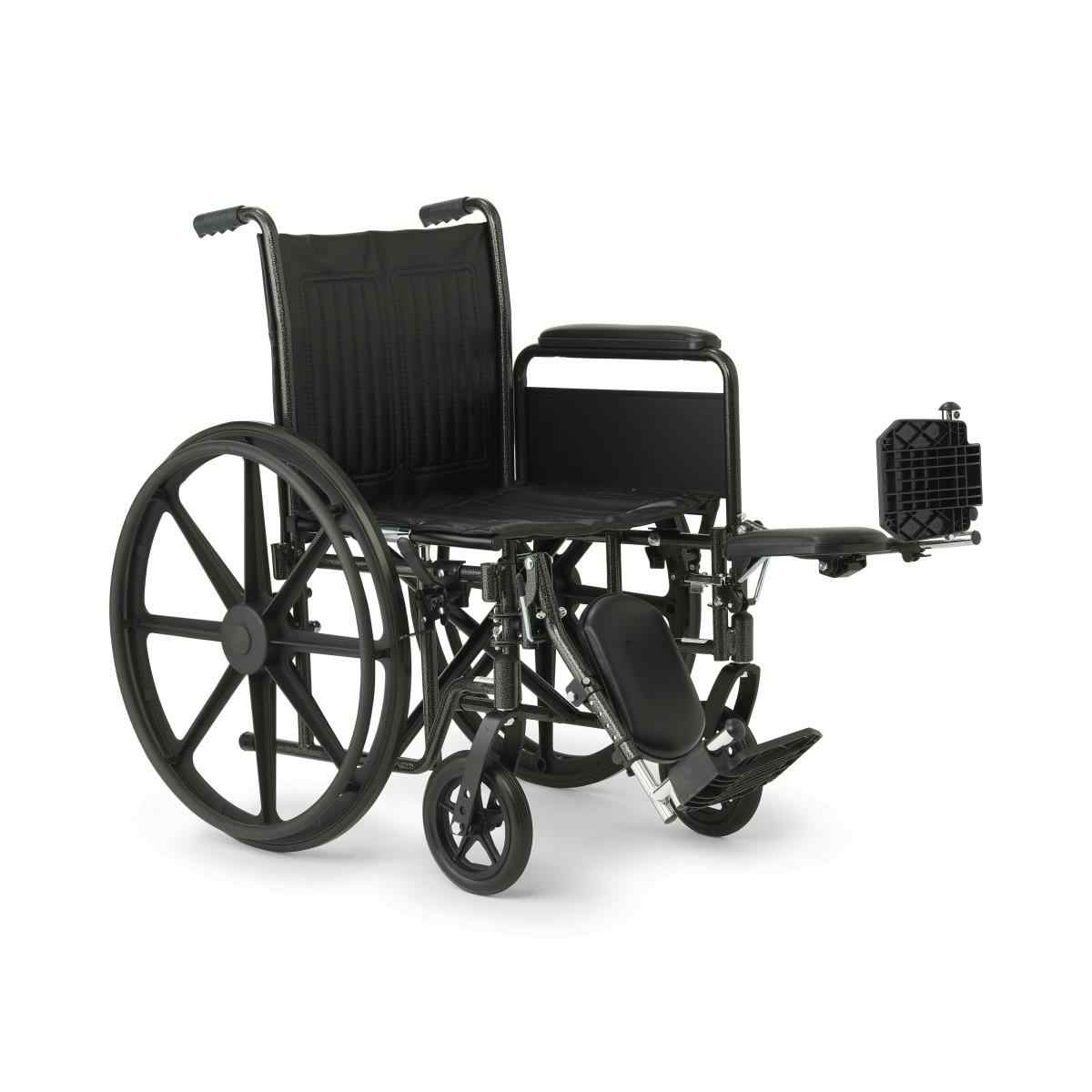 Medline K1 Wheelchair, Full-Length Arms, Elevating Leg Rests, Vinyl, 18", K1186V11E, 1 Each