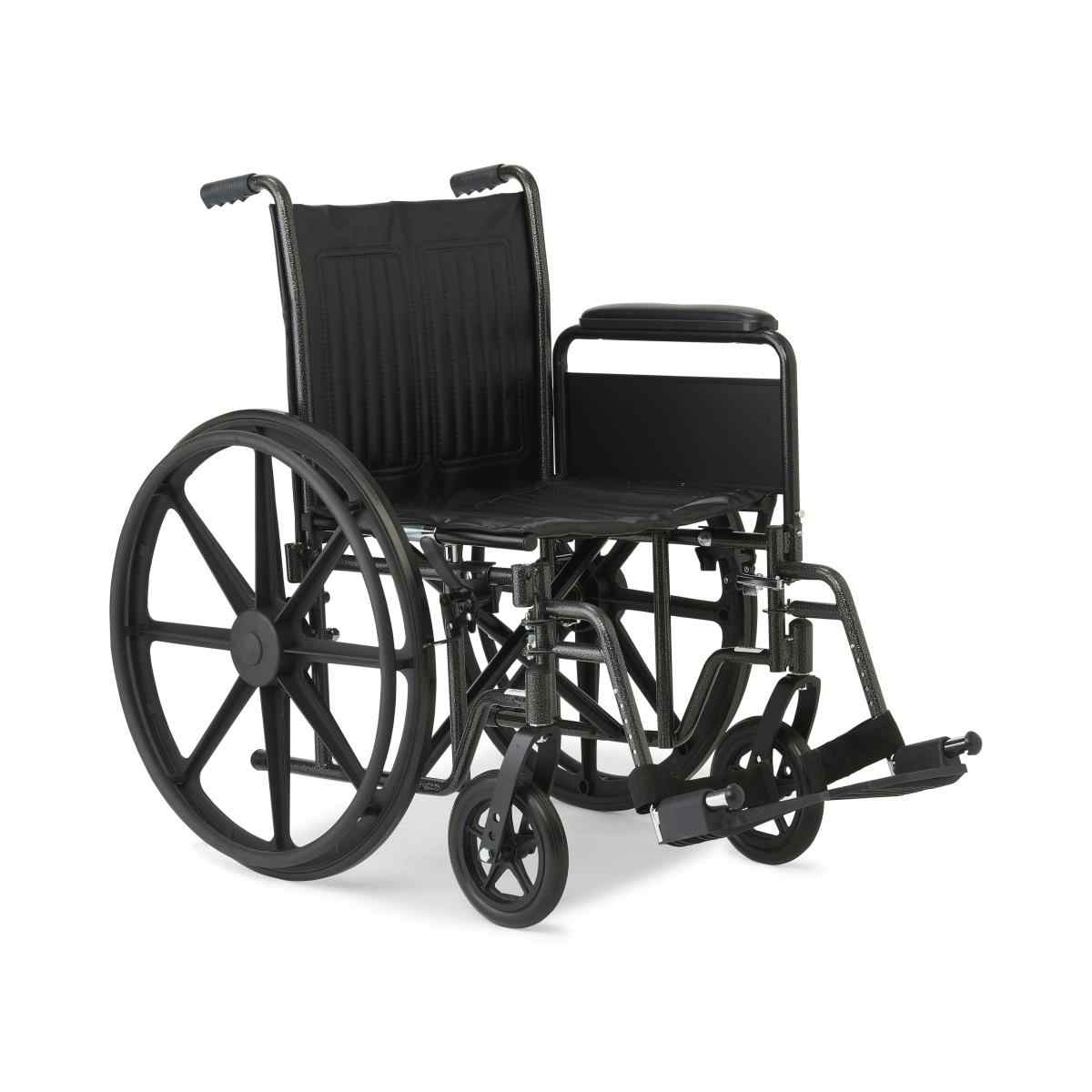 Medline K1 Wheelchair, Full-Length Arms, Swing-Away Foot Rests, Vinyl, 18", K1186V11S, 1 Each