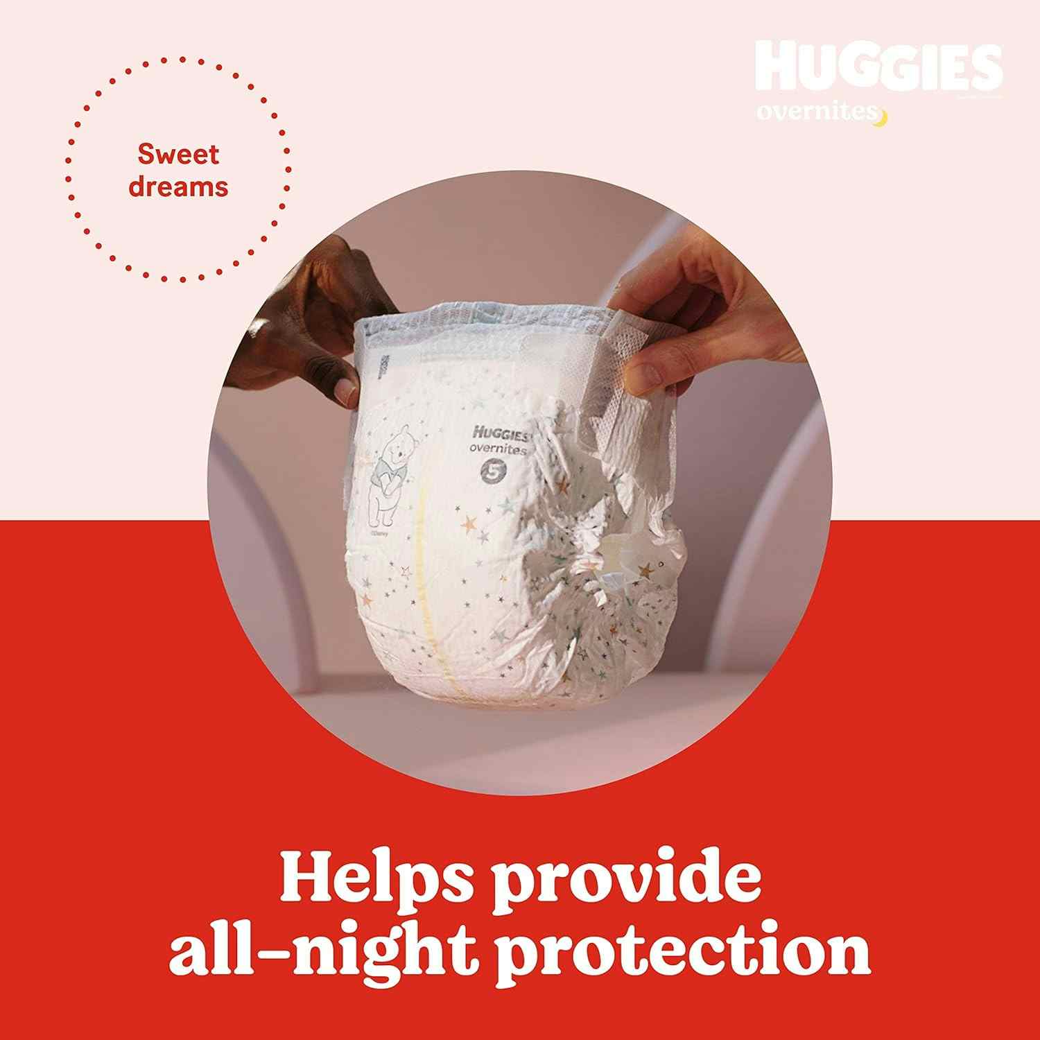 Huggies Overnites Baby Diapers with Tabs, Heavy Absorbency