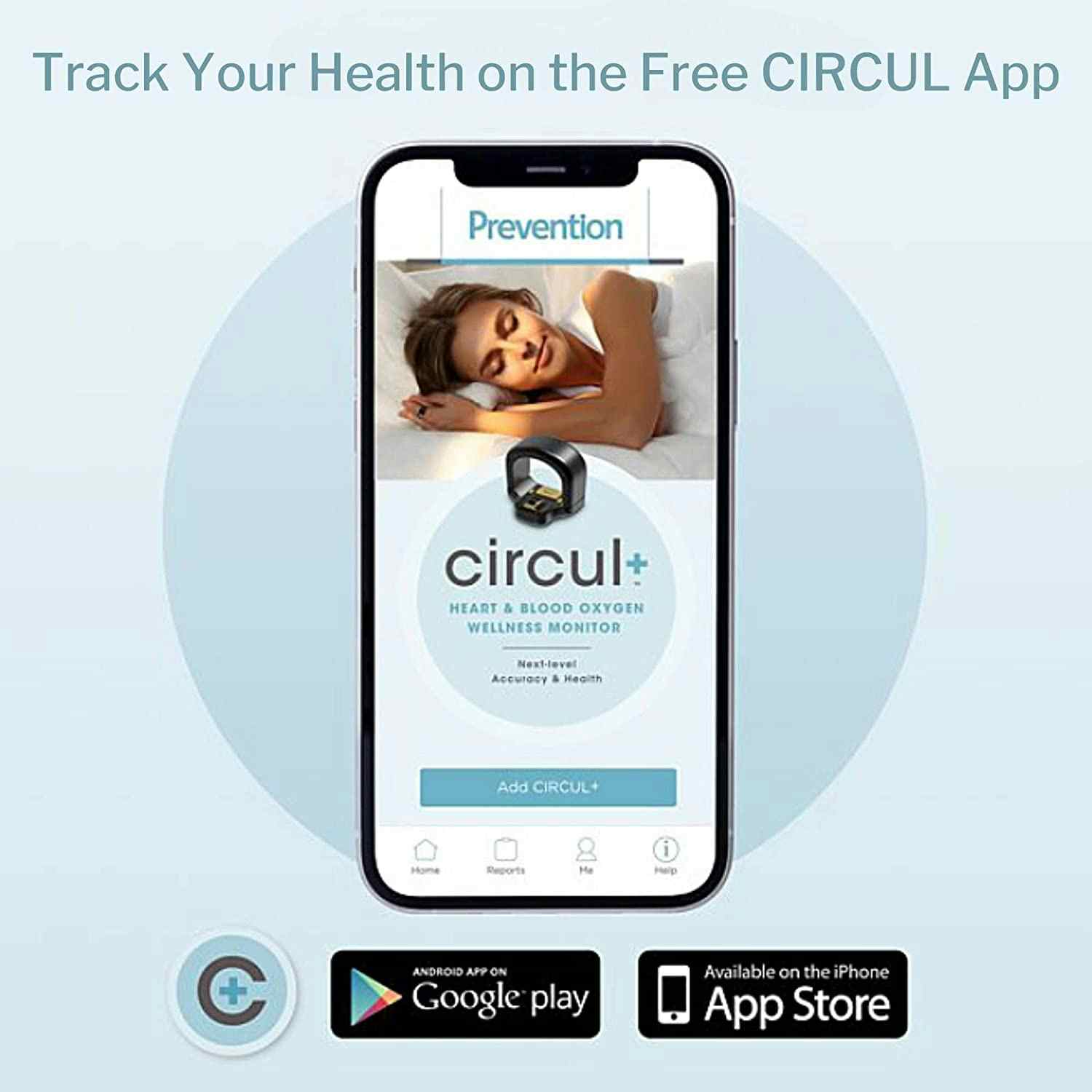 Prevention circul+ Heart and Blood Oxygen Wellness Monitor, App