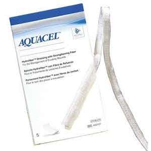 Aquacel Hydrofiber Ribbon Dressing with Strengthening Fiber, 420127, 2/5" X 18" Ribbon - Box of 5