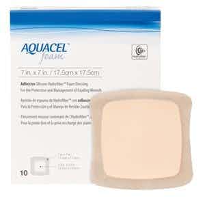 Aquacel Foam Gelling Adhesive Dressing, 420621, 7" X 7" - Box of 10