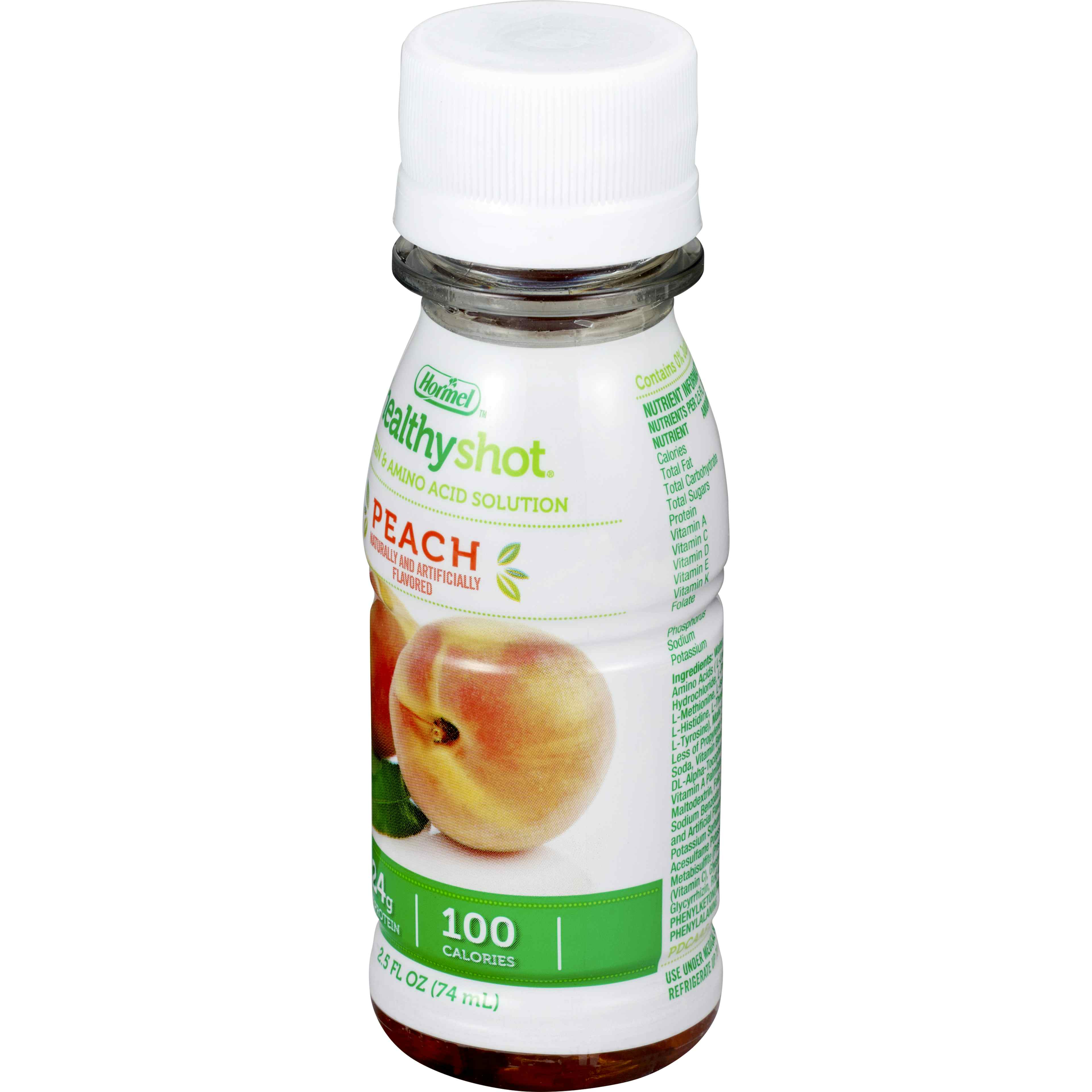 Healthy Shot Protein Supplement, Peach Flavor, 2.5 oz.